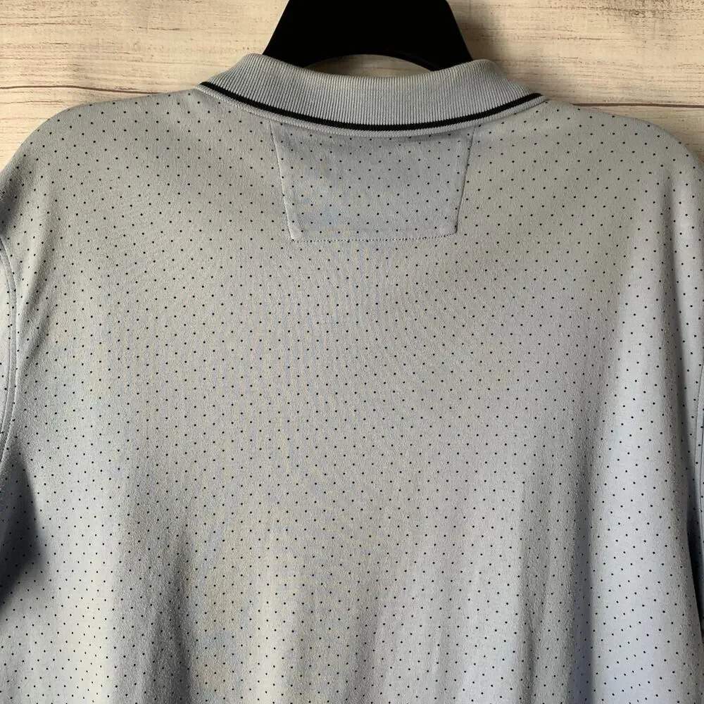 Banana Republic Men's Light Blue Polka Dot Polo Shirt Short Sleeves Size Large